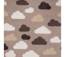 Cuddle Fleece Double Face - Clouds & Raindrops, Sand