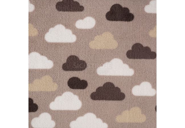 Cuddle Fleece Double Face - Clouds & Raindrops, Sand