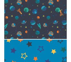 Cuddle Fleece Double Face - Space, Navy