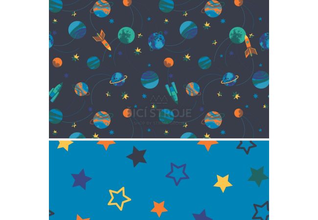 Cuddle Fleece Double Face - Space, Navy