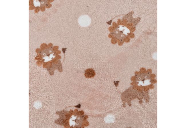 Cuddle Fleece Print - Lions, Poudre