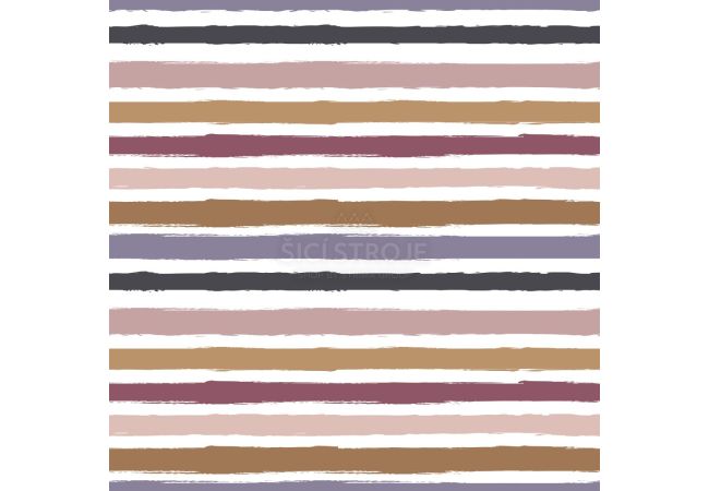Cuddle Fleece Print - Multi Stripes, Poudre