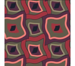 Cuddle Fleece Print - Retro Squares, Dark Red