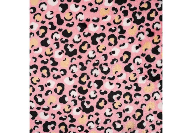Cuddle Fleece Print + Uni - Panther, Candy Pink