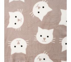 Cuddle Fleece Double Print - Shadow Cats, Sand