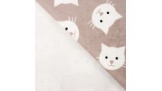 Cuddle Fleece Double Print - Shadow Cats, Sand