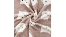 Cuddle Fleece Double Print - Shadow Cats, Sand