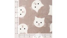 Cuddle Fleece Double Print - Shadow Cats, Sand
