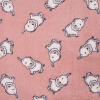 Cuddle Fleece Print + Uni - Elephants, Poudre
