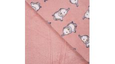 Cuddle Fleece Print + Uni - Elephants, Poudre