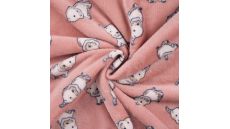 Cuddle Fleece Print + Uni - Elephants, Poudre