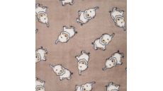 Cuddle Fleece Print + Uni - Elephants, Sand