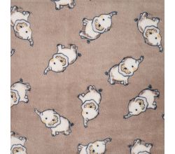 Cuddle Fleece Print + Uni - Elephants, Sand