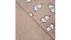 Cuddle Fleece Print + Uni - Elephants, Sand