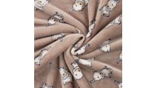 Cuddle Fleece Print + Uni - Elephants, Sand