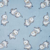 Cuddle Fleece Print + Uni - Elephants, Dusty Blue
