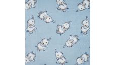 Cuddle Fleece Print + Uni - Elephants, Dusty Blue