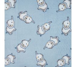 Cuddle Fleece Print + Uni - Elephants, Dusty Blue