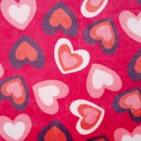 Cuddle Fleece Print + Uni - Multi Hearts, Fuchsia