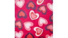 Cuddle Fleece Print + Uni - Multi Hearts, Fuchsia