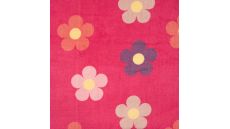 Cuddle Fleece Print + Uni - Flowers, Fuchsia
