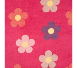 Cuddle Fleece Print + Uni - Flowers, Fuchsia