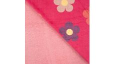 Cuddle Fleece Print + Uni - Flowers, Fuchsia