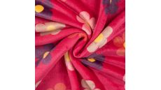 Cuddle Fleece Print + Uni - Flowers, Fuchsia