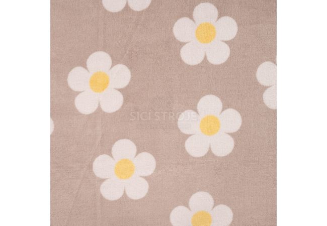 Cuddle Fleece Print + Uni - Flowers, Sand