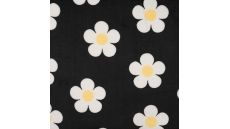 Cuddle Fleece Print + Uni - Flowers, Black