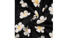 Cuddle Fleece Print + Uni - Flowers, Black
