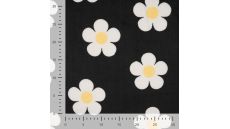 Cuddle Fleece Print + Uni - Flowers, Black