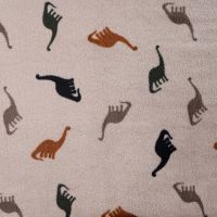 Cuddle Fleece Print + Uni - Dinos, Sand