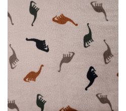 Cuddle Fleece Print + Uni - Dinos, Sand