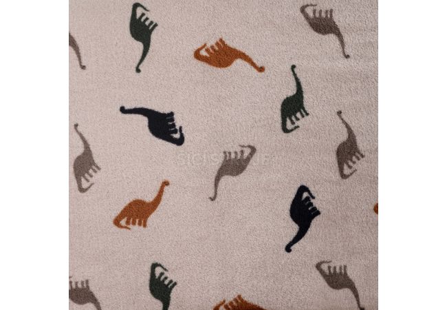 Cuddle Fleece Print + Uni - Dinos, Sand