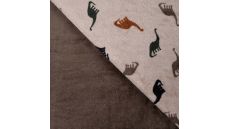 Cuddle Fleece Print + Uni - Dinos, Sand