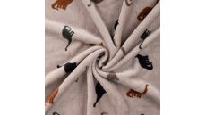 Cuddle Fleece Print + Uni - Dinos, Sand