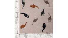 Cuddle Fleece Print + Uni - Dinos, Sand