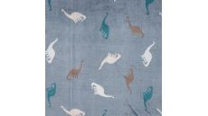 Cuddle Fleece Print + Uni - Dinos, Dusty Blue