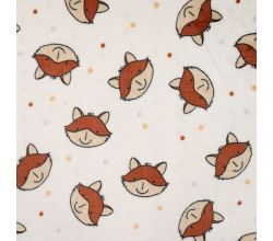 Cuddle Fleece Double Print - Fox, Off White