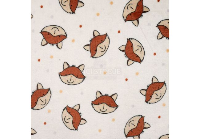 Cuddle Fleece Double Print - Fox, Off White