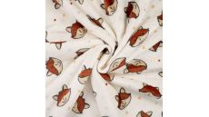 Cuddle Fleece Double Print - Fox, Off White