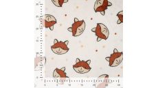 Cuddle Fleece Double Print - Fox, Off White