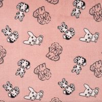 Cuddle Fleece Print + Uni - Multi Dogs, Poudre
