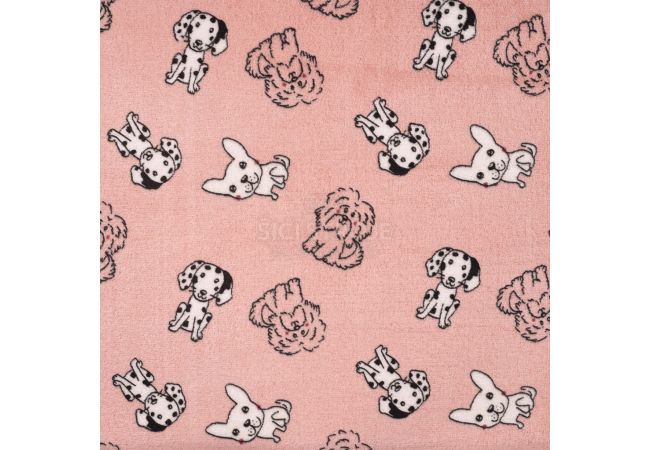 Cuddle Fleece Print + Uni - Multi Dogs, Poudre