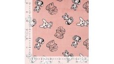 Cuddle Fleece Print + Uni - Multi Dogs, Poudre