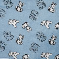 Cuddle Fleece Print + Uni - Multi Dogs, Dusty Blue