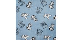 Cuddle Fleece Print + Uni - Multi Dogs, Dusty Blue