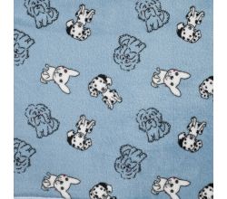 Cuddle Fleece Print + Uni - Multi Dogs, Dusty Blue