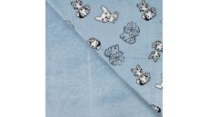 Cuddle Fleece Print + Uni - Multi Dogs, Dusty Blue